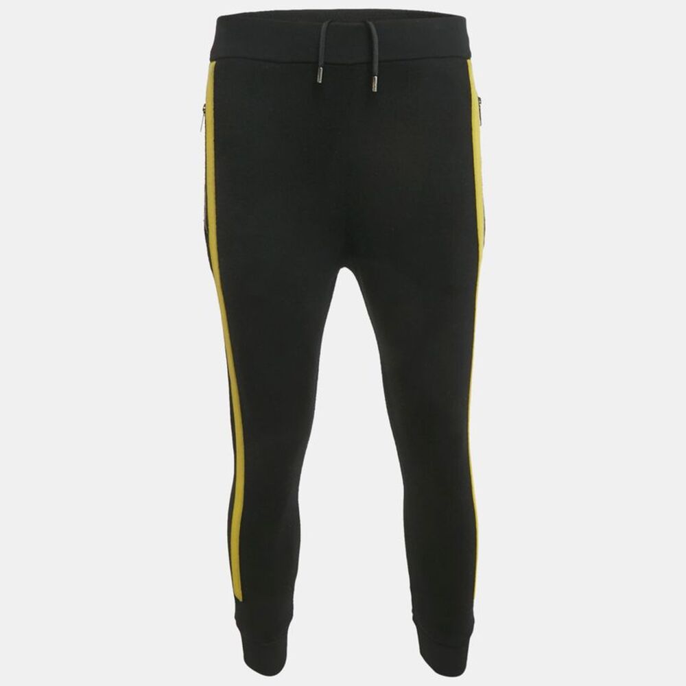 Neil Barrett Black Technical Knit Slim Fit Low Rise Pants M